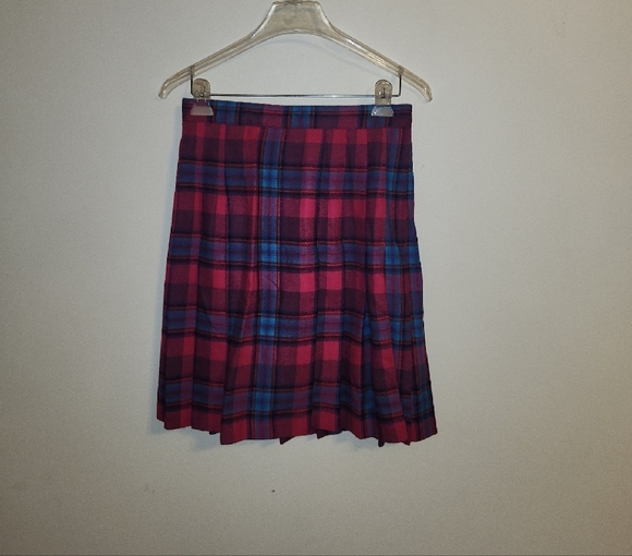 Pink and Blue Plaid Vest with Black Collar - Picture 2 of 5